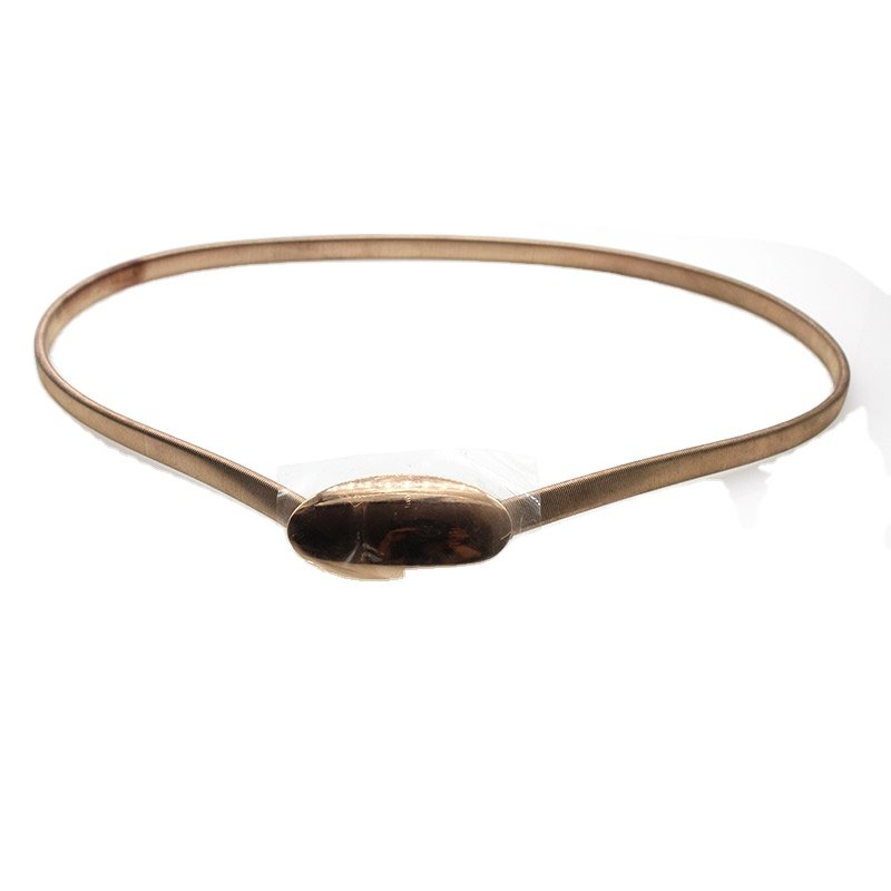 high quality Alloy American metal elastic belt decorated with double buckle for ladies dress waist chain