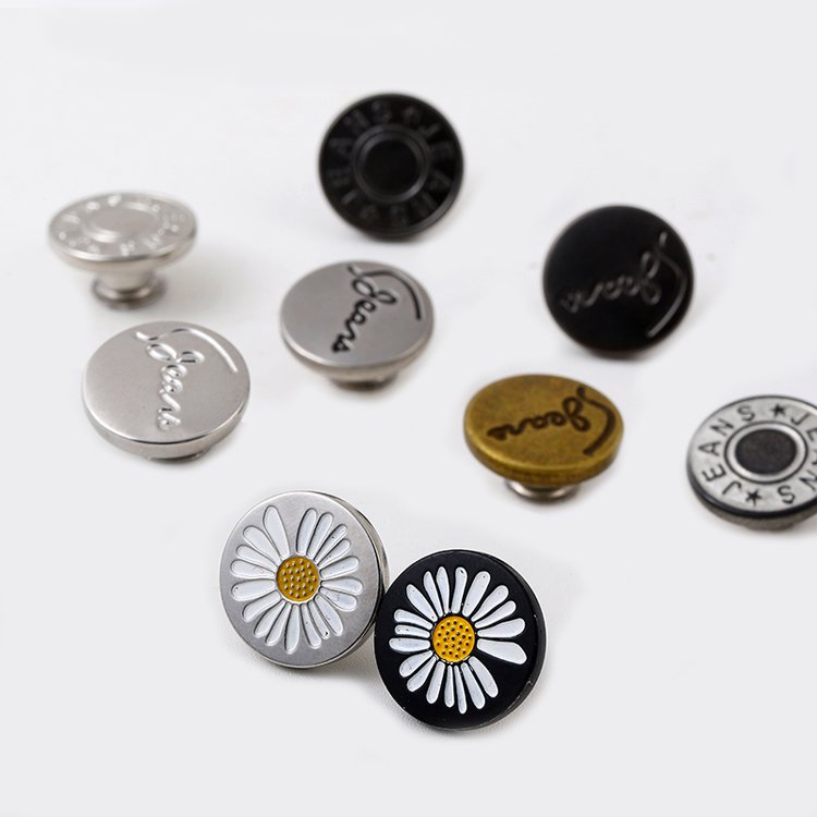 17mm solid metal buckle denim suspender pants button customized metal button clothing accessories