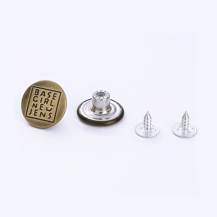 17mm solid metal buckle denim suspender pants button customized metal button clothing accessories