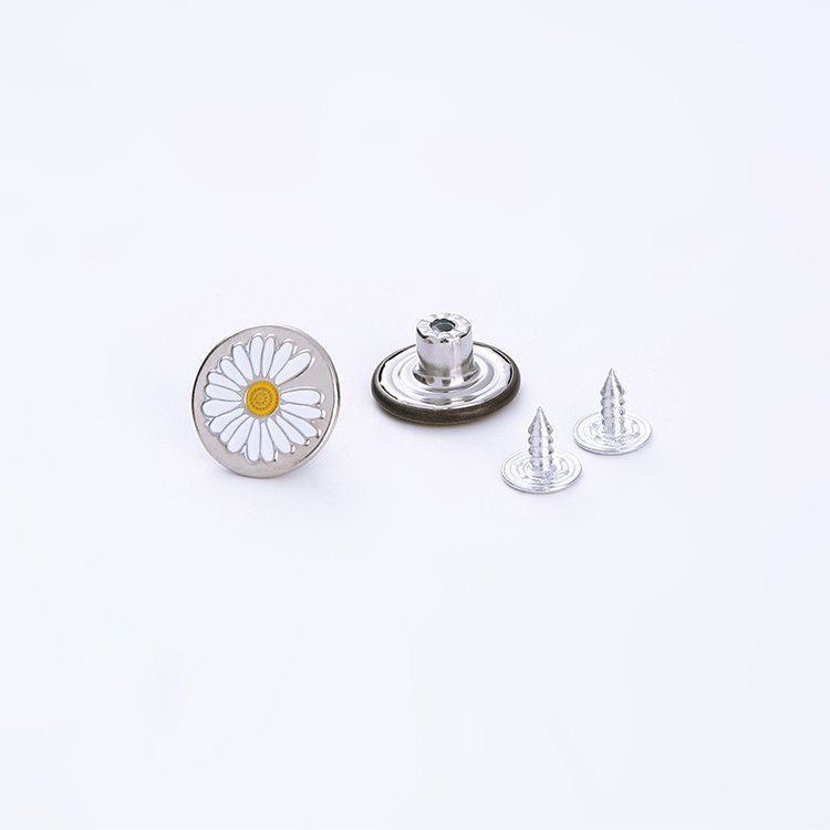 17mm solid metal buckle denim suspender pants button customized metal button clothing accessories