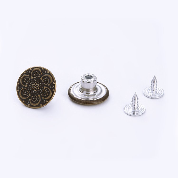 17mm solid metal buckle denim suspender pants button customized metal button clothing accessories