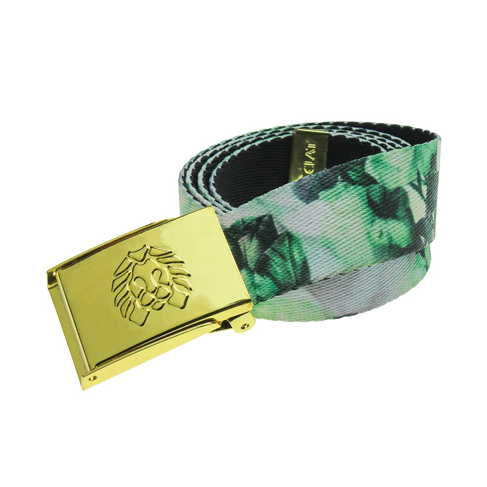 Luxury Automatic Buckle Woven Braid Men's Multi-Color Canvas Nylon Fabric Belt with Custom Sublimated Printed Logo