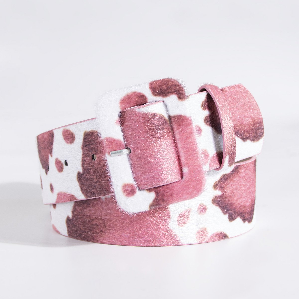 New Hot Selling Belts Versatile Imitation Horse Hair Cow Pattern Waistband With Fur Bag Buckle In Stock For Women's Belts