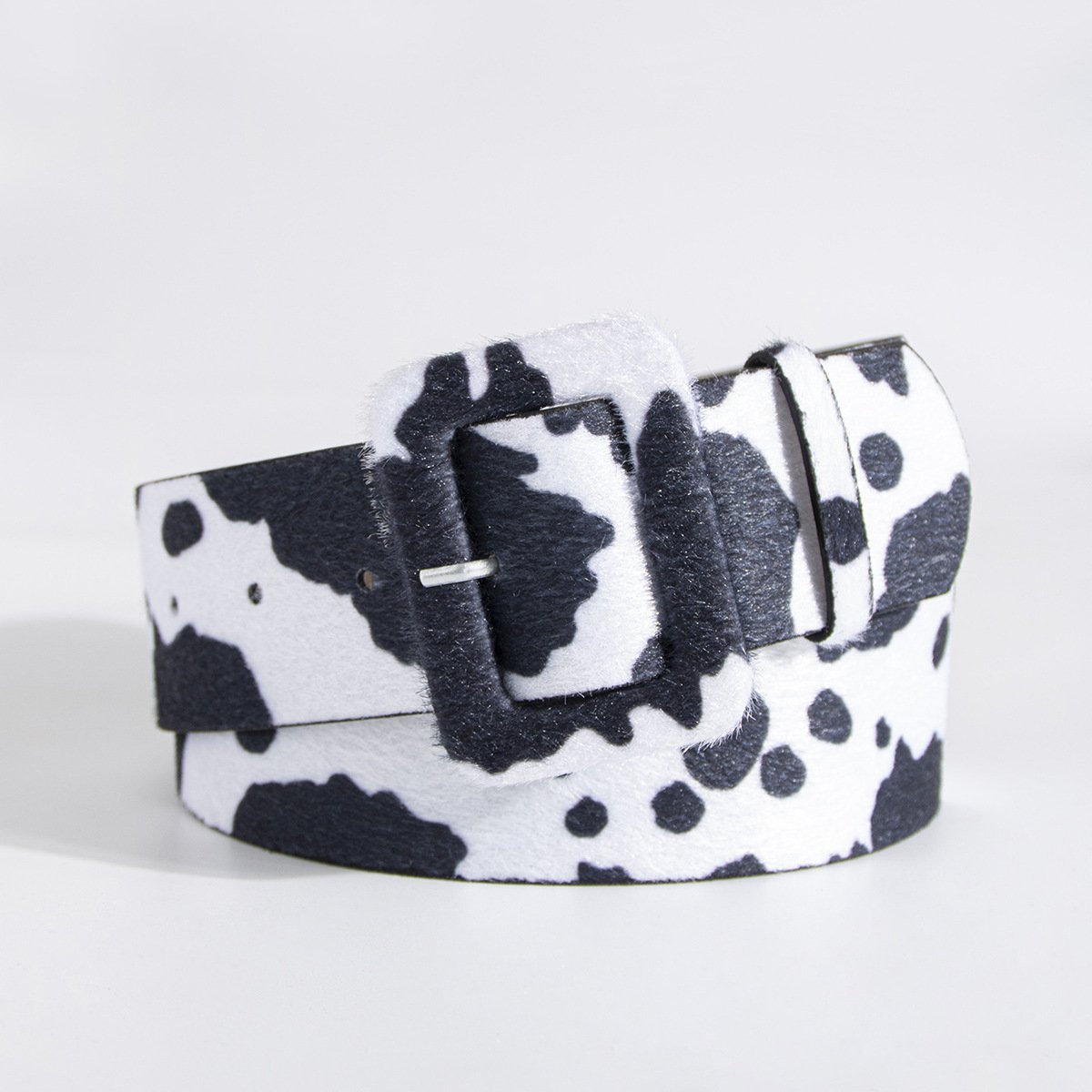 New Hot Selling Belts Versatile Imitation Horse Hair Cow Pattern Waistband With Fur Bag Buckle In Stock For Women's Belts