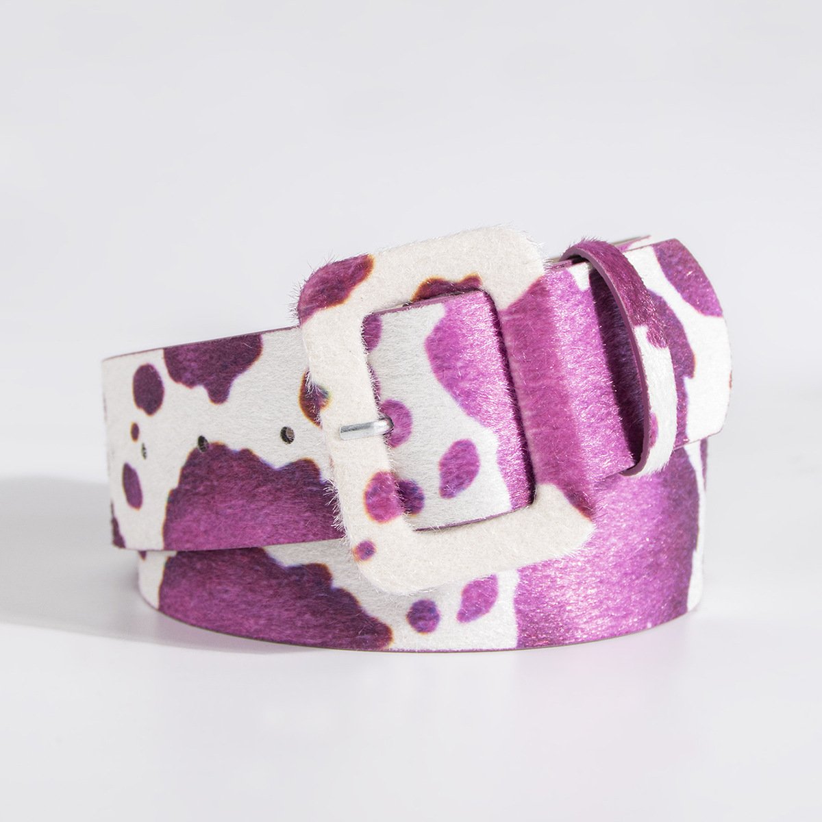 New Hot Selling Belts Versatile Imitation Horse Hair Cow Pattern Waistband With Fur Bag Buckle In Stock For Women's Belts