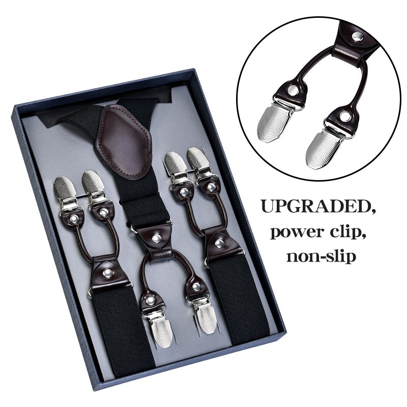 Y shape 6 Clips Adjuster Buckle Summer Party Dress Suspenders with Custom Logo