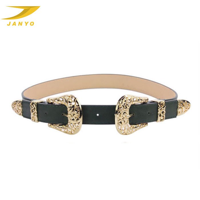 Wholesale popular fashion vintage women oversized double buckle belt