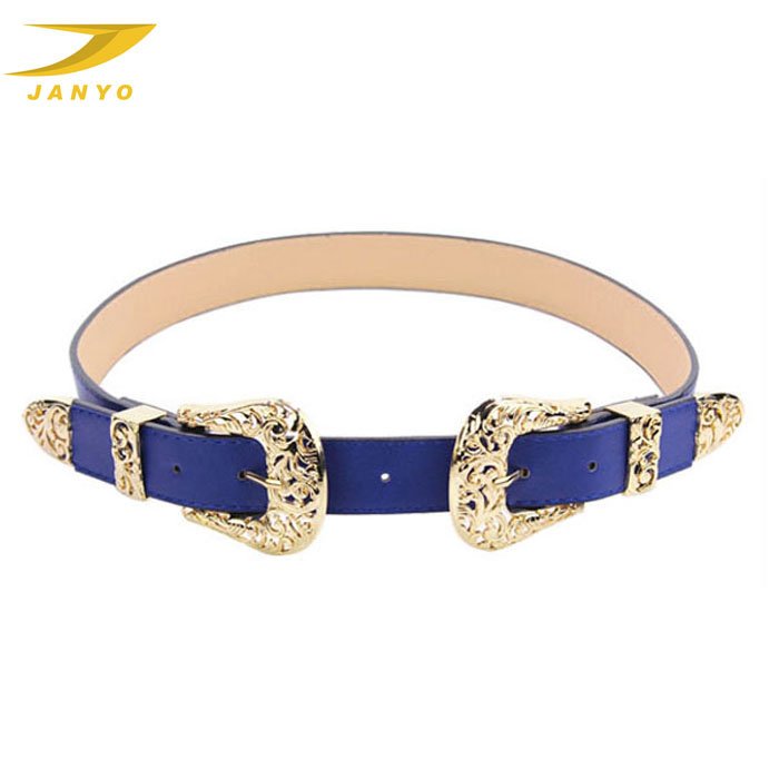 Wholesale popular fashion vintage women oversized double buckle belt