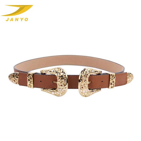 Wholesale popular fashion vintage women oversized double buckle belt