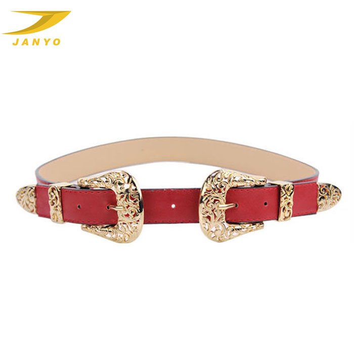 Wholesale popular fashion vintage women oversized double buckle belt