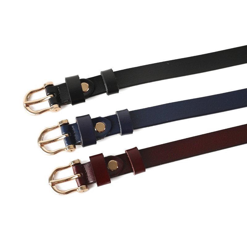 Factory Promotion 1.8cm Wide Luxury Comfortable Zinc Alloy Pin Buckle Genuine Leather Belt for Children Jeans