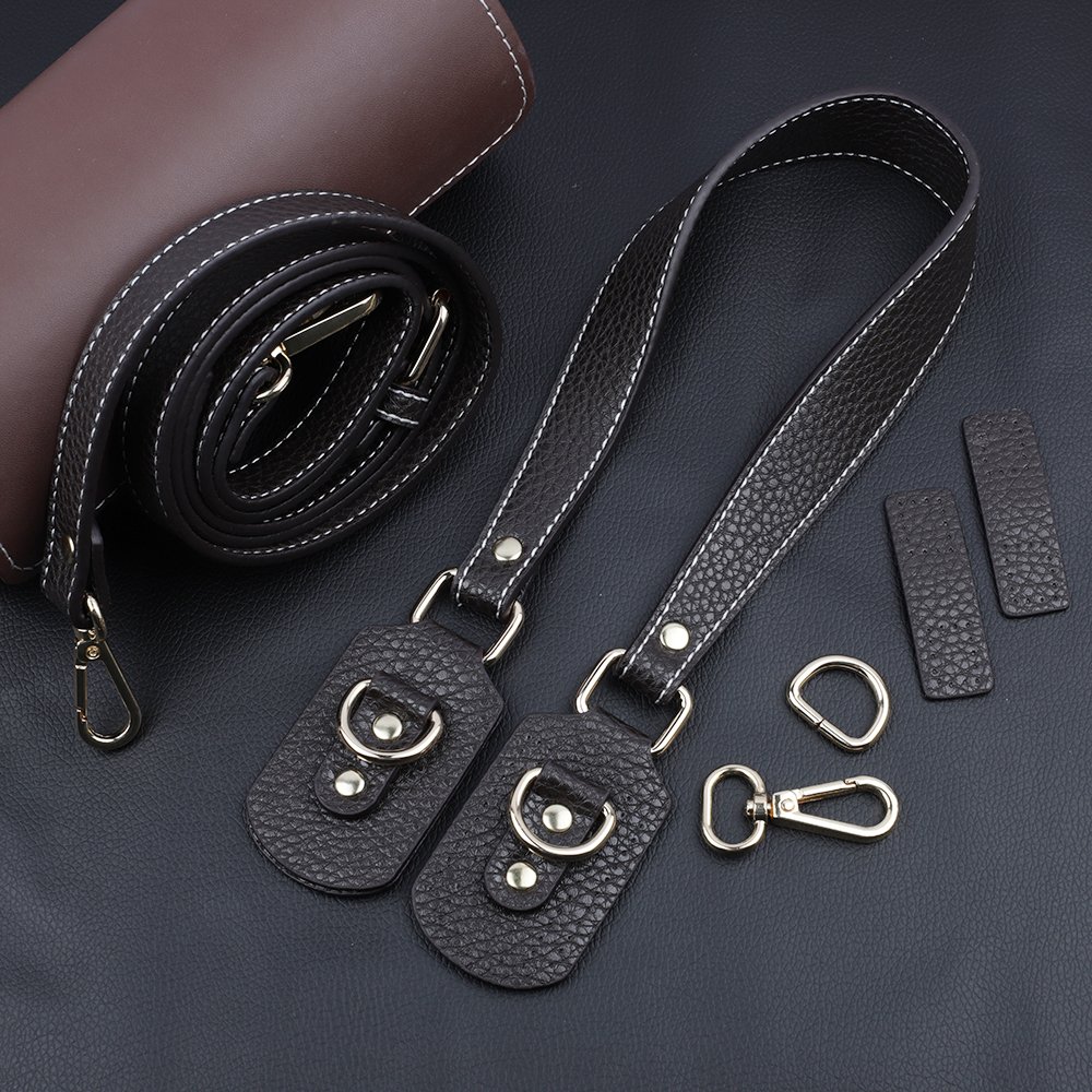 Bag Kit DIY Handmade Handle Handbag Strap Adjustable Bag Shoulder Strap with Gold Buckle for Woven Bag Accessories