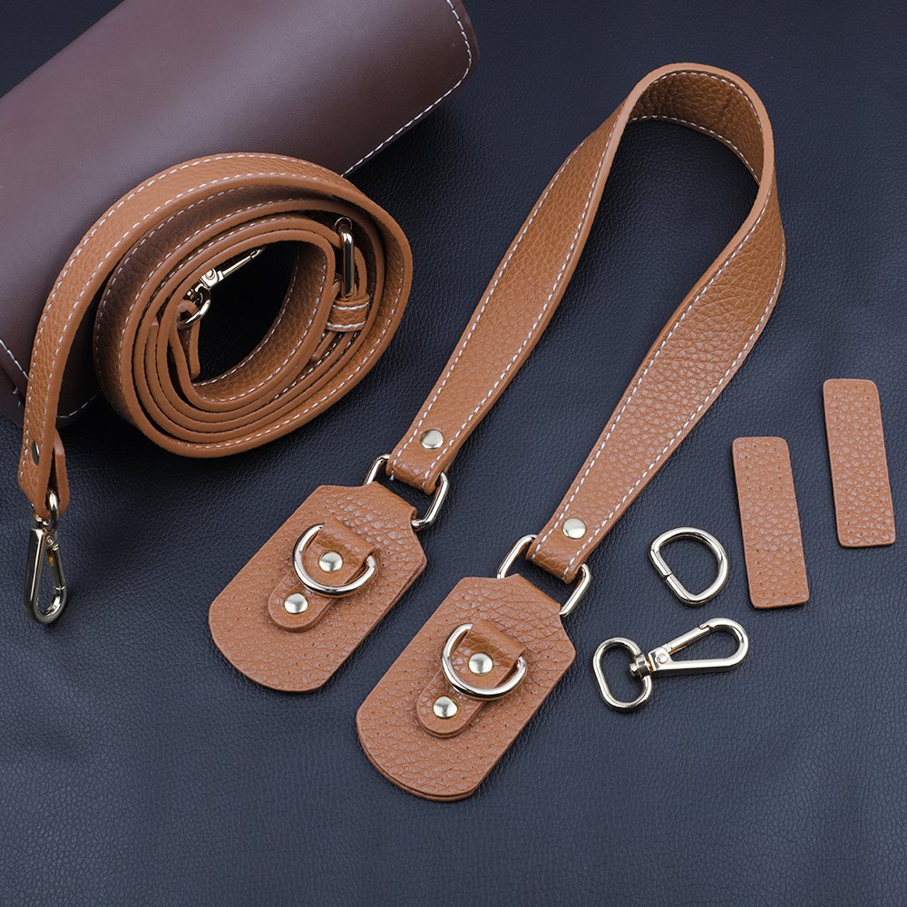 Bag Kit DIY Handmade Handle Handbag Strap Adjustable Bag Shoulder Strap with Gold Buckle for Woven Bag Accessories