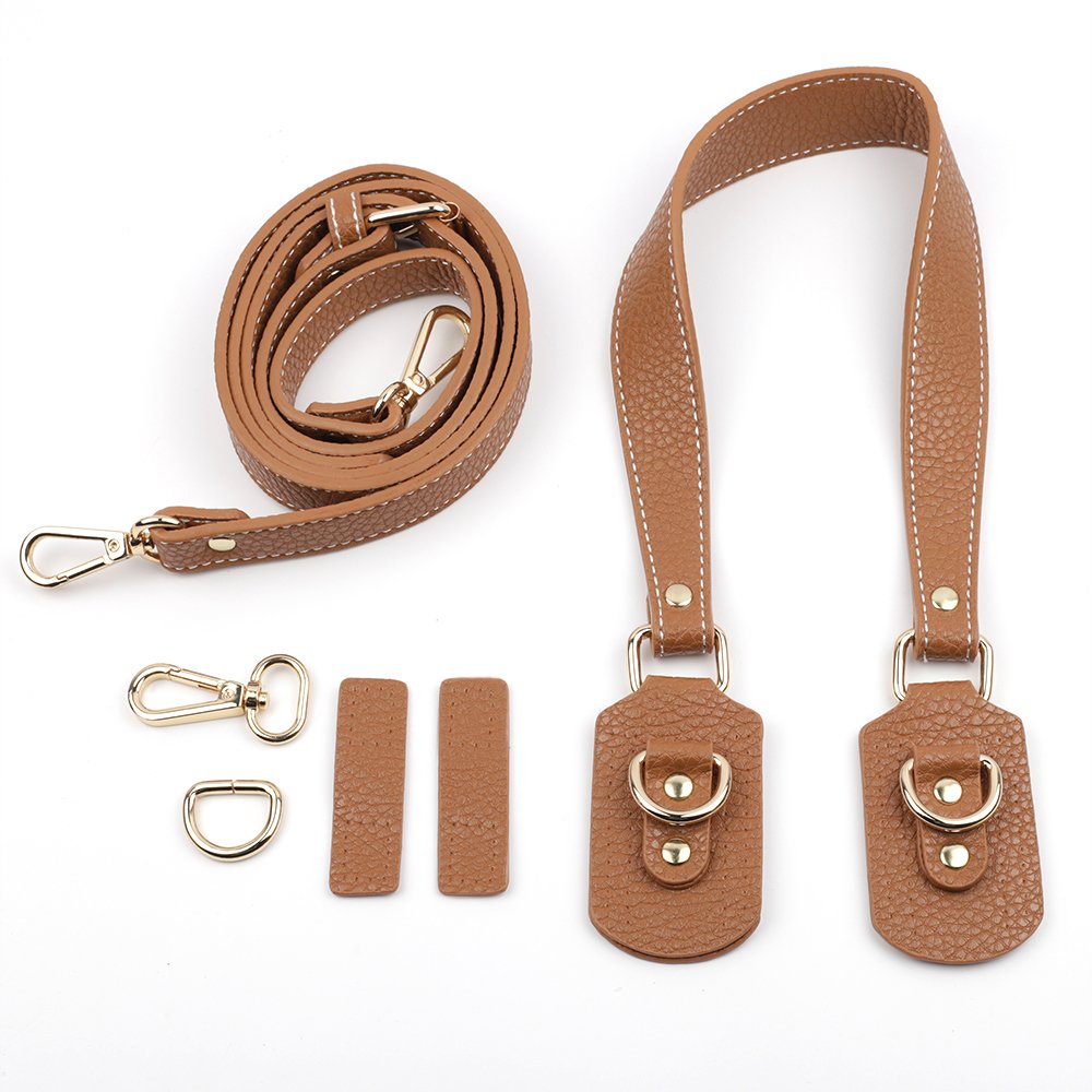 Bag Kit DIY Handmade Handle Handbag Strap Adjustable Bag Shoulder Strap with Gold Buckle for Woven Bag Accessories