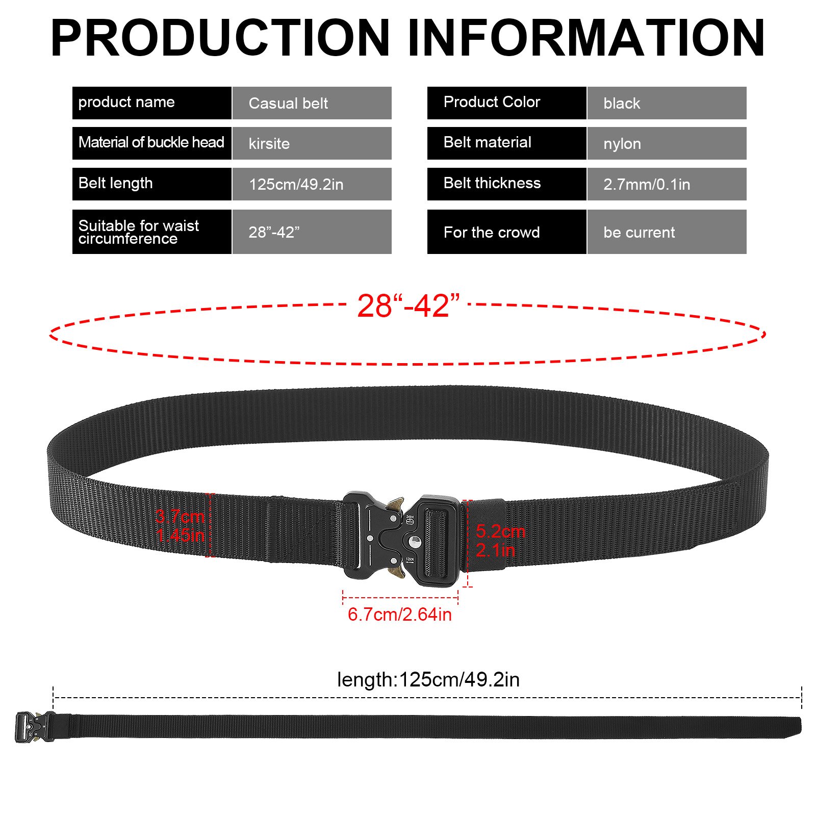 Factory Custom Work Belt Adjustable Thickening Quick Release Metal Buckle Tool Waist Belt Outdoor Men's Combat Tactical Belt