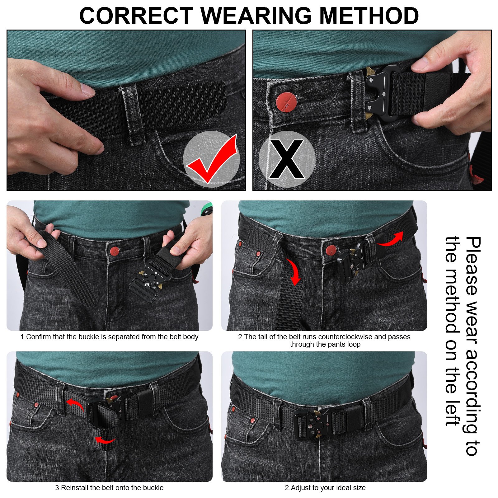 Factory Custom Work Belt Adjustable Thickening Quick Release Metal Buckle Tool Waist Belt Outdoor Men's Combat Tactical Belt