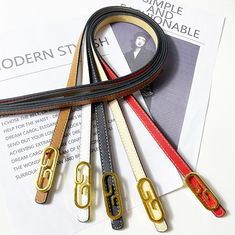 New Korean Style Gold Buckle Women's Belt All-matching Dress Jeans Strap Fashion Japanese Buckle Decorative Belt Women's Fashion