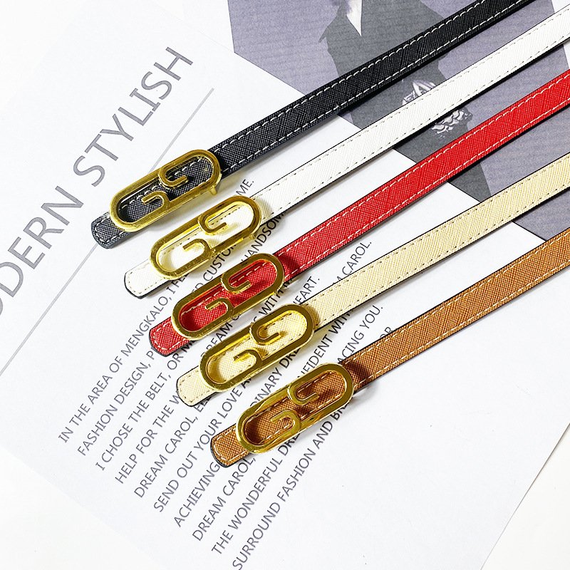 New Korean Style Gold Buckle Women's Belt All-matching Dress Jeans Strap Fashion Japanese Buckle Decorative Belt Women's Fashion
