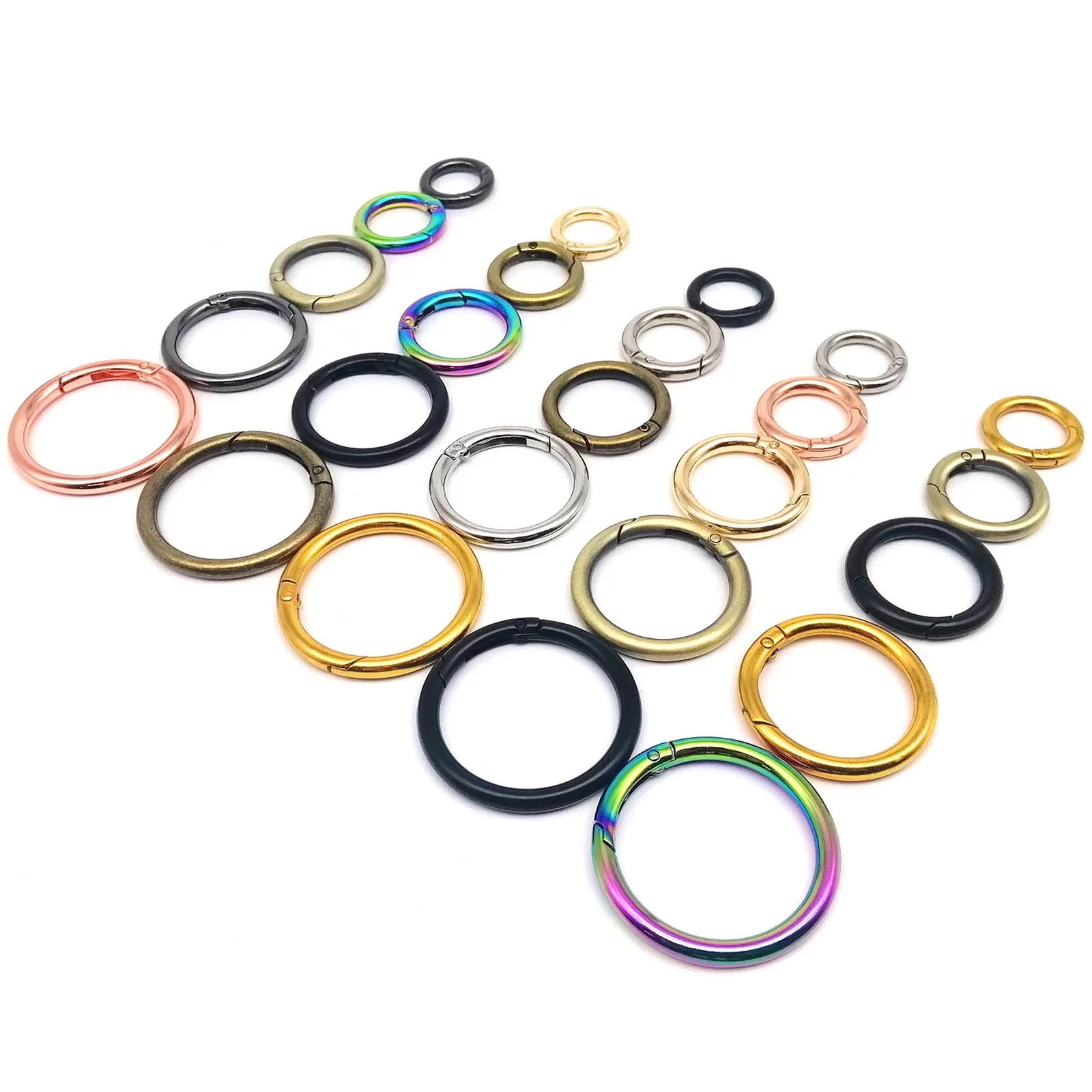 Spring Gate O Ring Openable Keyring Key Leather Bag Handbag Belt Strap Findings Pendant Buckle Snap Clasp Clip Trigger Hook