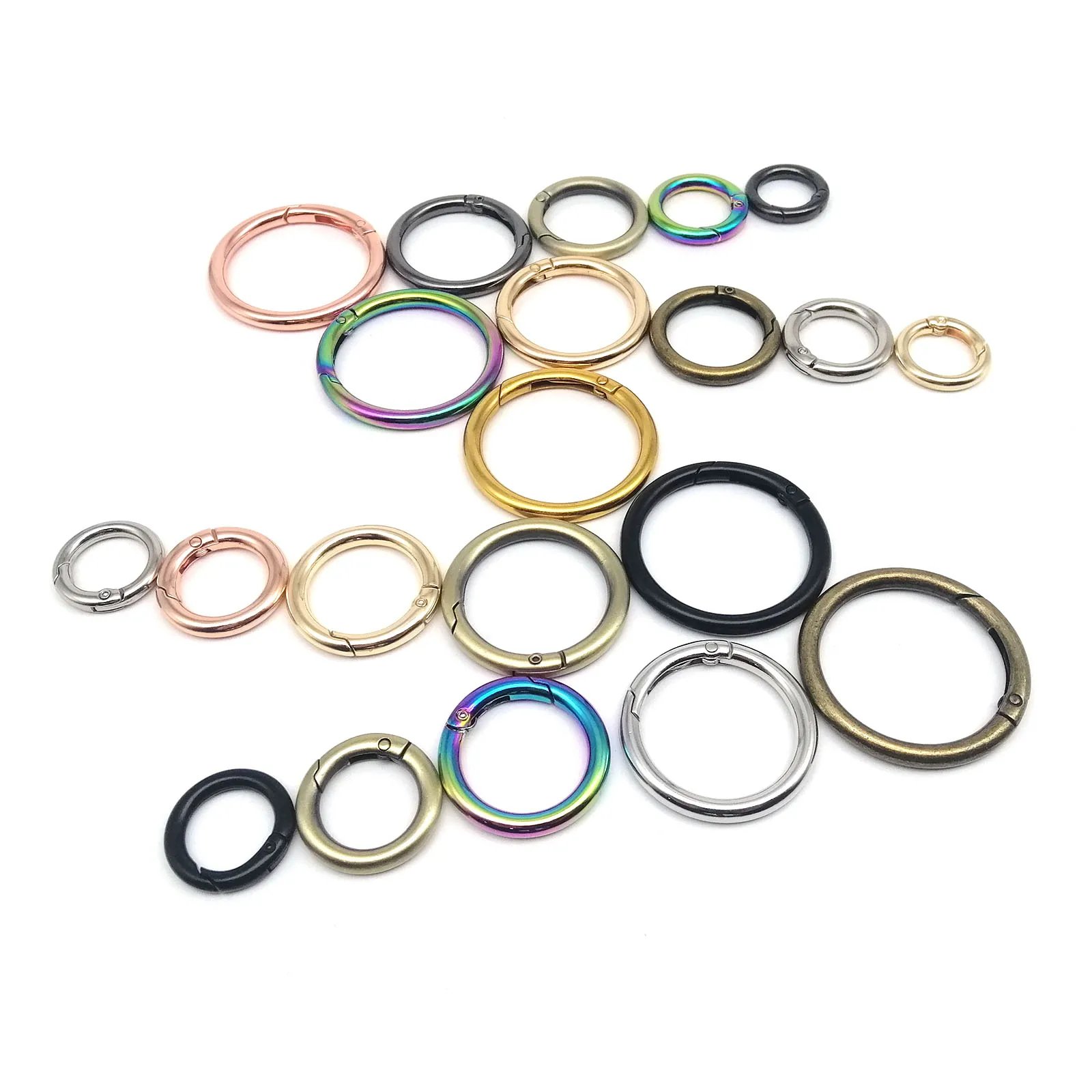 Spring Gate O Ring Openable Keyring Key Leather Bag Handbag Belt Strap Findings Pendant Buckle Snap Clasp Clip Trigger Hook