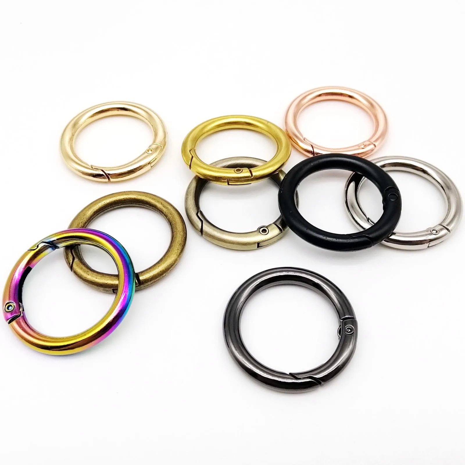 Spring Gate O Ring Openable Keyring Key Leather Bag Handbag Belt Strap Findings Pendant Buckle Snap Clasp Clip Trigger Hook