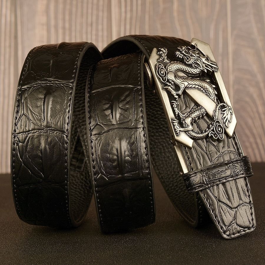 Men's belt genuine leather Retro Bronze Automatic Buckle belt , cowhide belt, simple fashion leather waistband