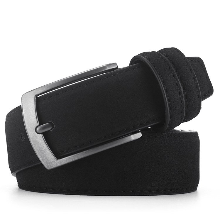 High Quality Suede Leather Black Brown Men Belt With Pin Buckle for Men