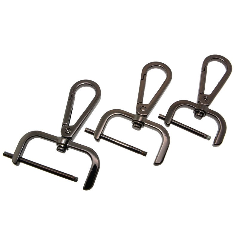 hot selling handbag hardware Detachable Snap Hook buckle Swivel Clasp with Screw Bar Bag Strap Hardware Replacement