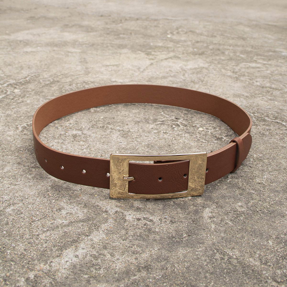 Ladies' Rectangular Large Metal Buckle Black Ladies' Pu Waist Belt Casual Belt For Women