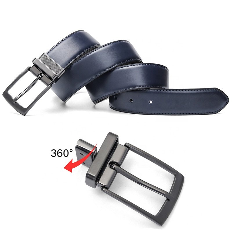 men's belts rotating needle buckle cowhide leather casual wear double-sided genuine leather for men's belts