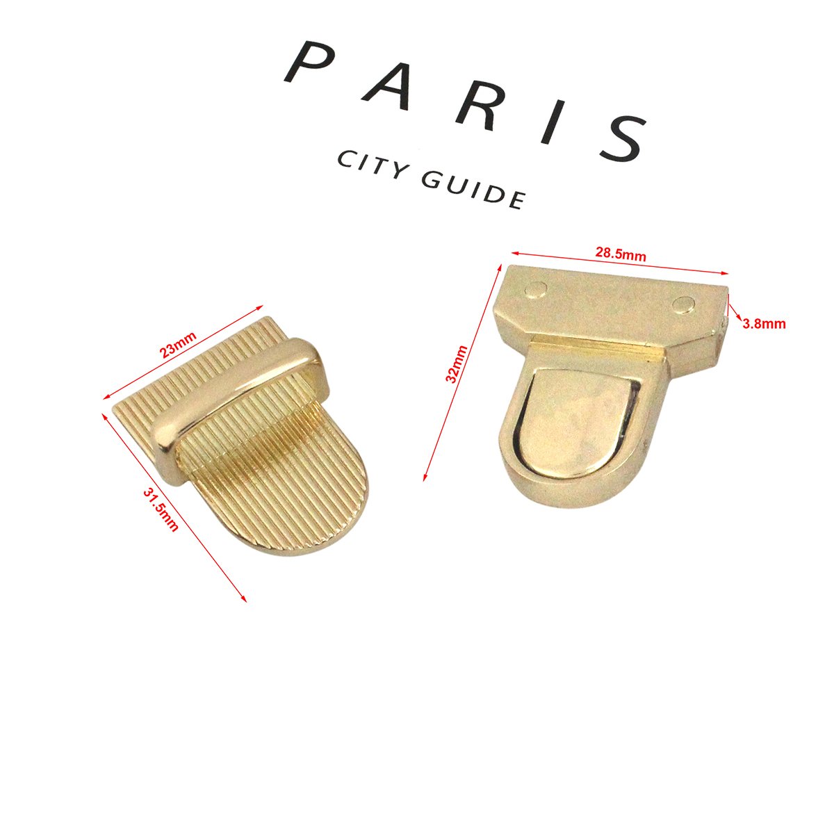 Cloxy Alloy Bag Closure Clasps for Briefcase Handbag Push Lock Spring Lock for Leather Tongue Lock Clasp Buckle Bronze