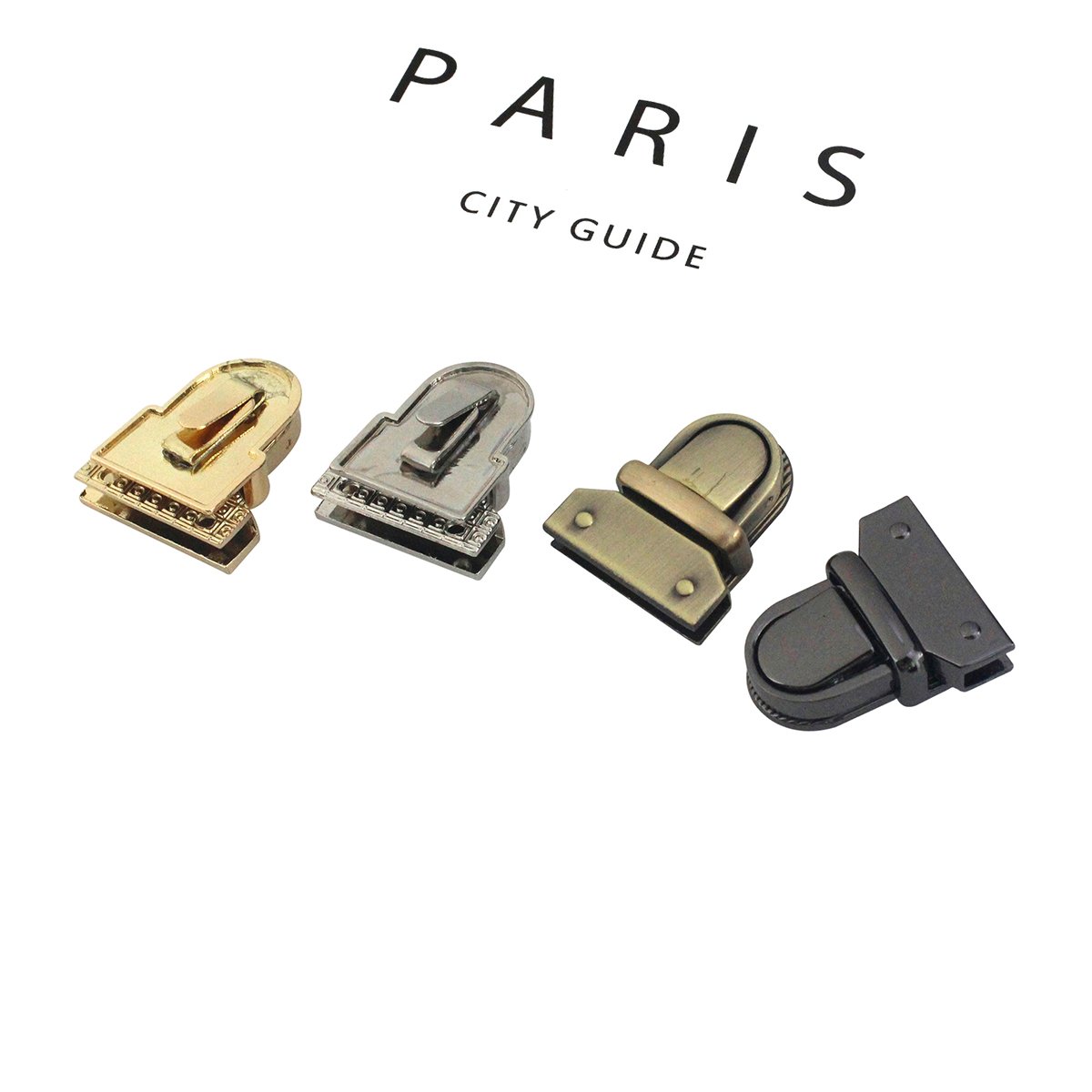 Cloxy Alloy Bag Closure Clasps for Briefcase Handbag Push Lock Spring Lock for Leather Tongue Lock Clasp Buckle Bronze