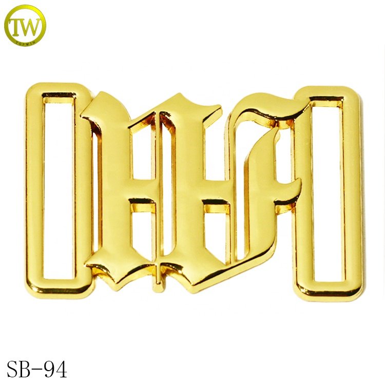 Custom design swimwear accessories metal buckles engraving logo branded slider clasps for bikini