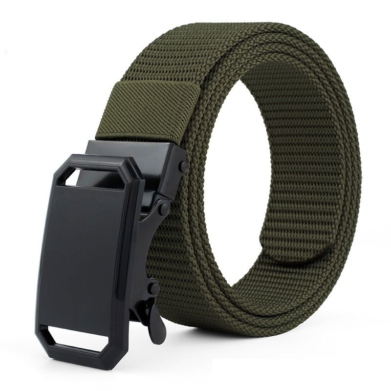 Custom Women's Canvas Belt Men's Elastic Straps Casual Elastic Knitted Iron Automatic Buckle Waistband