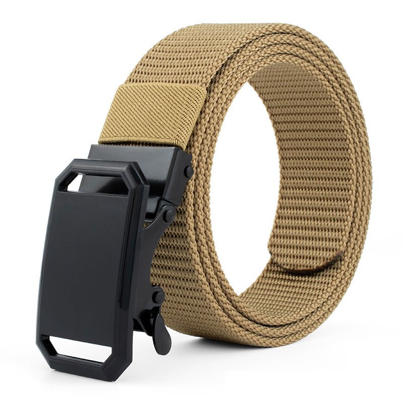 Custom Women's Canvas Belt Men's Elastic Straps Casual Elastic Knitted Iron Automatic Buckle Waistband
