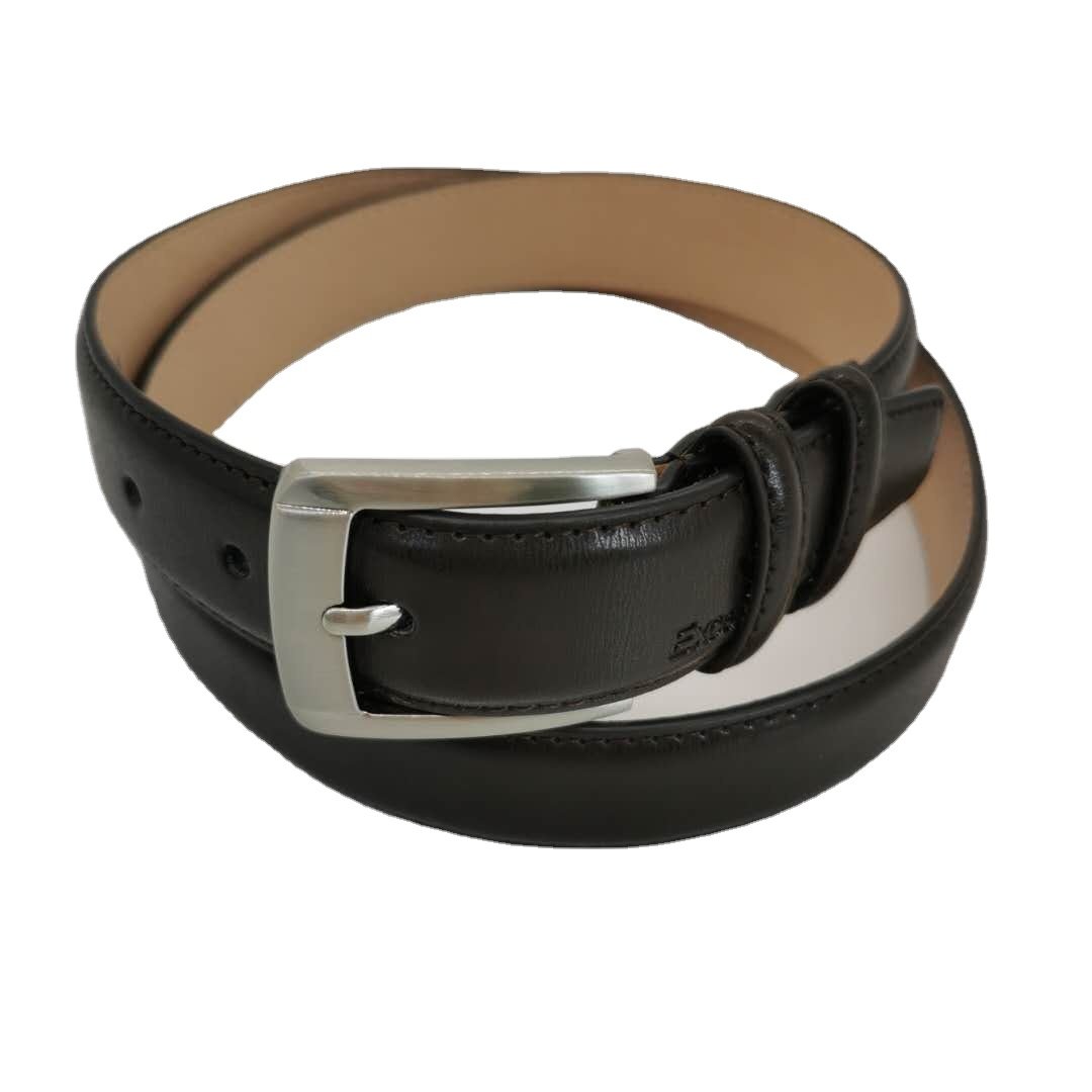 Superior Quality Men's belt PU leather belt metal zinc alloy buckle Smooth Leather Business style belt for men
