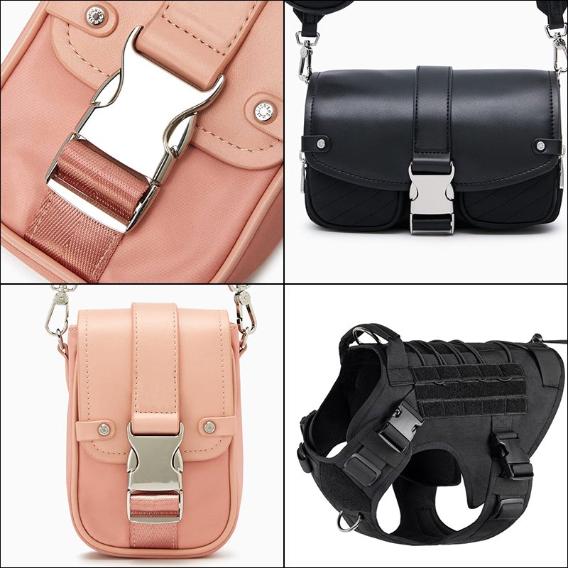 10mm 25mm 38mm Black Metal Adjustable Belt Quick Side Release Clip side Buckle for Dog collar