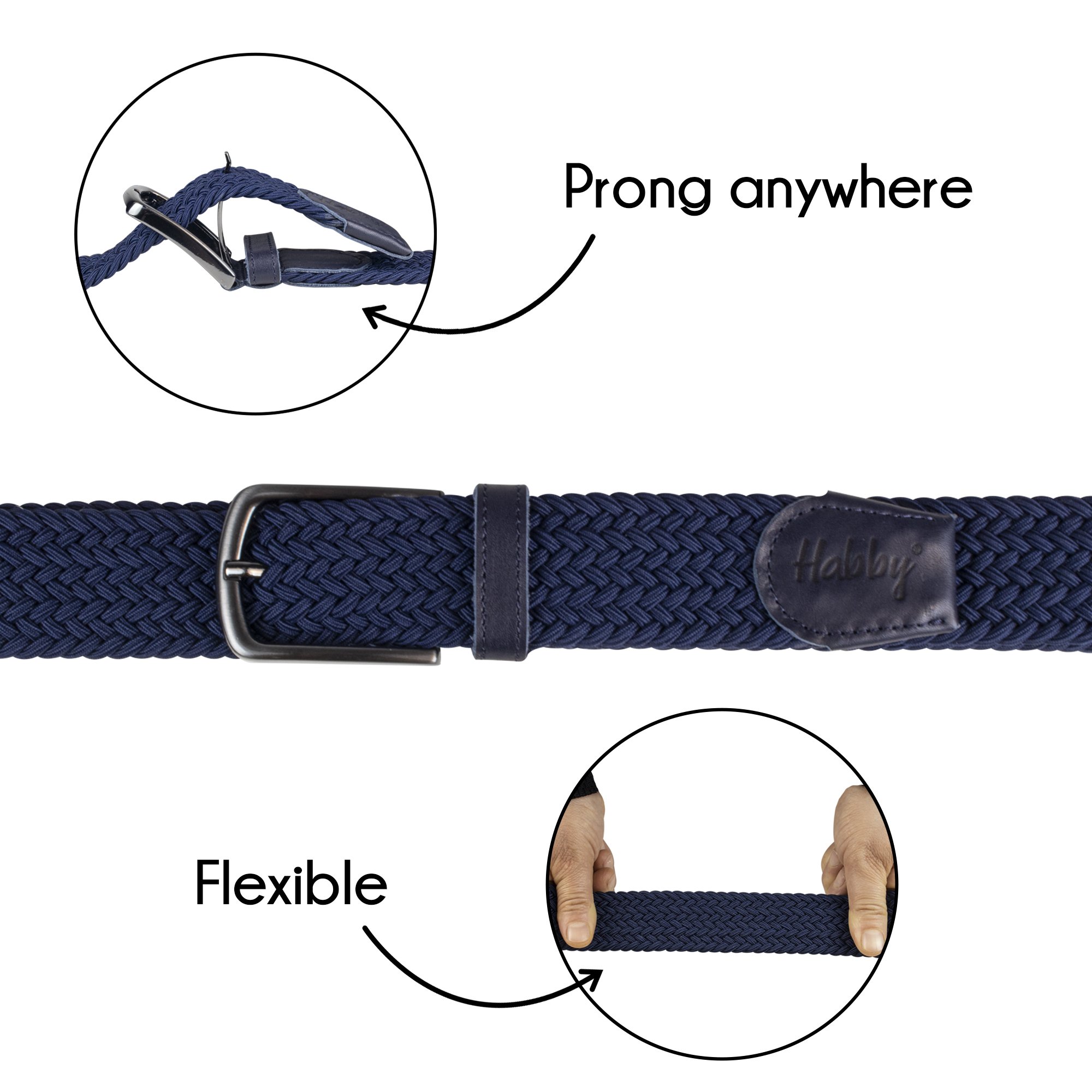Wholesale Men's Braided Elastic Golf Belts Factory Price Stretch Nylon and Polyester Fabric with Alloy Buckle for Clothing