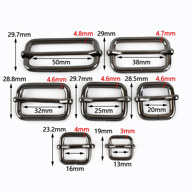 Deepeel F6-2 13-50mm Bag Hardware Accessories Webbing Handbag Strap Slider Square Adjustment Buckles Bags Buckle
