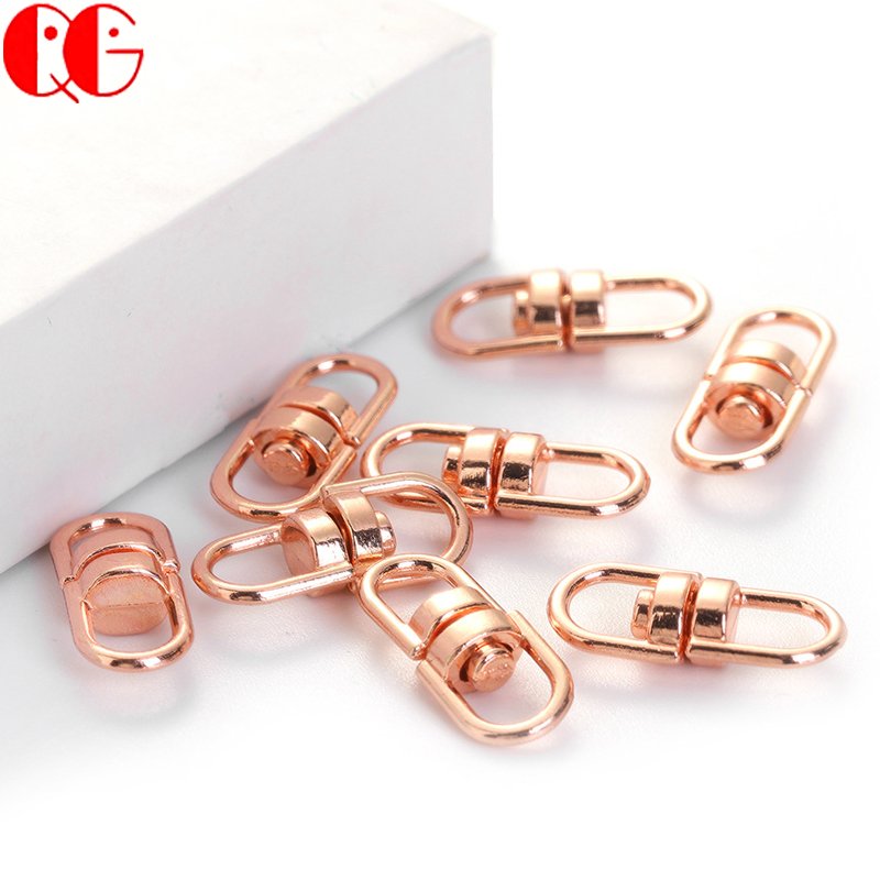 Metal Swivel Key Connectors Double Sided Locking Clip 360 Degrees Silver Gold For Dog DIY Key Chain Jewelry Accessories