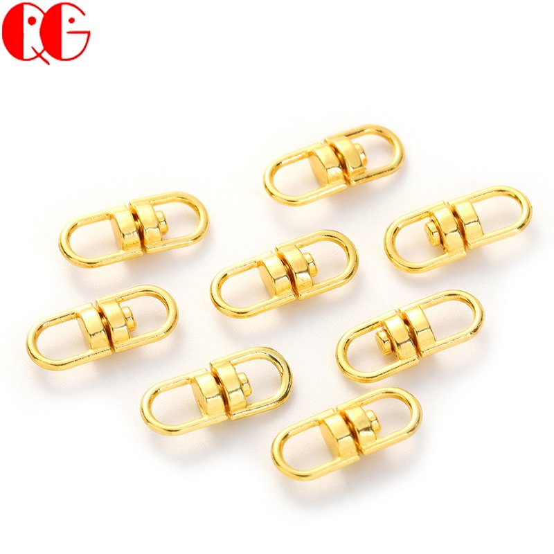 Metal Swivel Key Connectors Double Sided Locking Clip 360 Degrees Silver Gold For Dog DIY Key Chain Jewelry Accessories