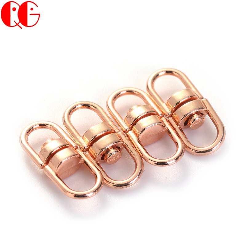 Metal Swivel Key Connectors Double Sided Locking Clip 360 Degrees Silver Gold For Dog DIY Key Chain Jewelry Accessories