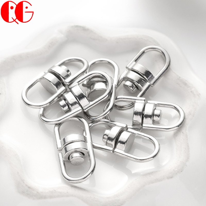 Metal Swivel Key Connectors Double Sided Locking Clip 360 Degrees Silver Gold For Dog DIY Key Chain Jewelry Accessories
