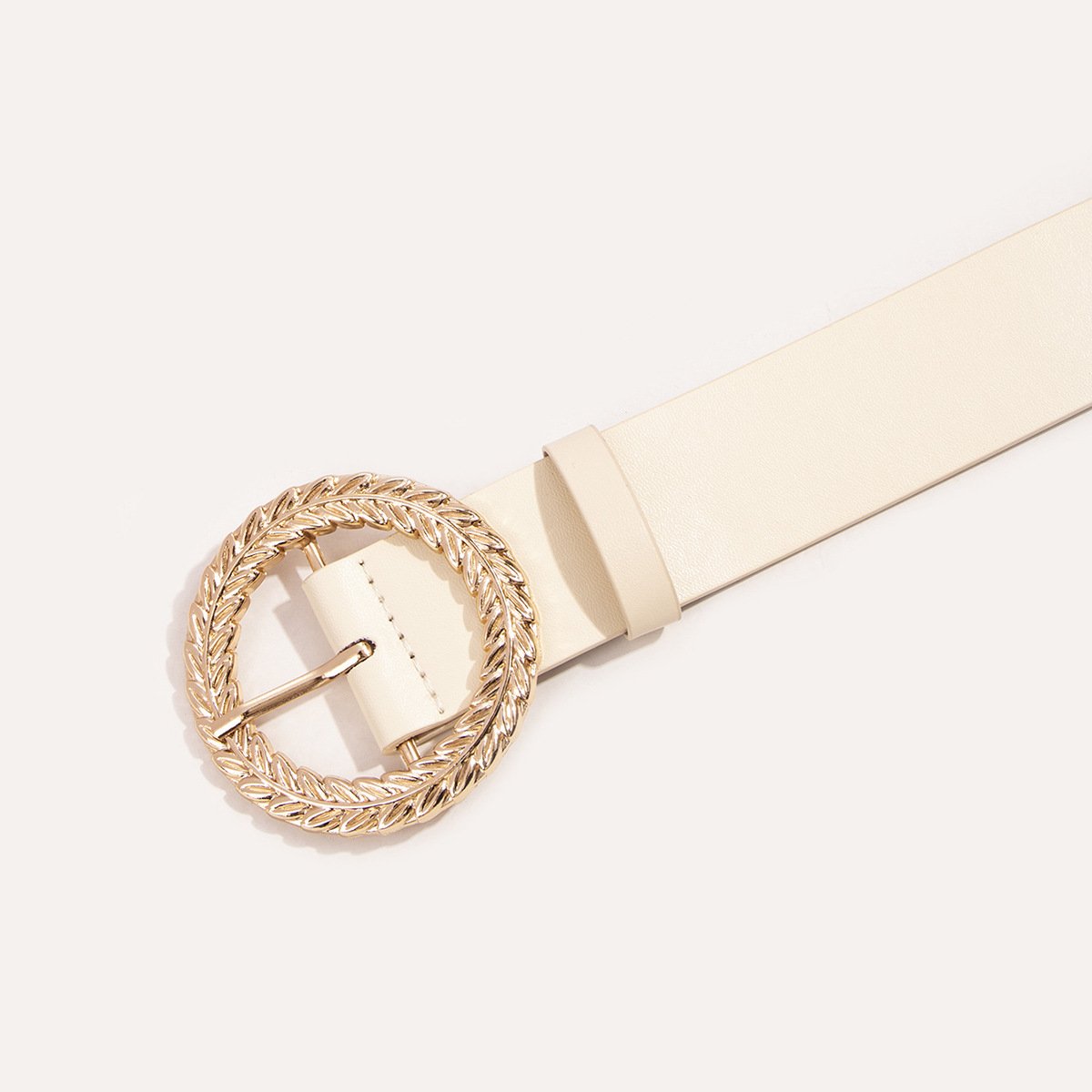 Flower Design Round Buckle Belt,Fashion Pu Belt,Classic Dress Belt,Ladies Fashion Belt