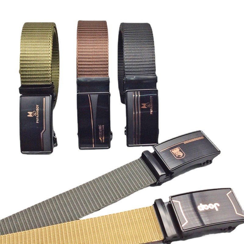 TXL387 Outdoor Sport Nylon Webbing Combat Waistband Metal Automatic Buckle Belts Fashion Tactical Waist Belt