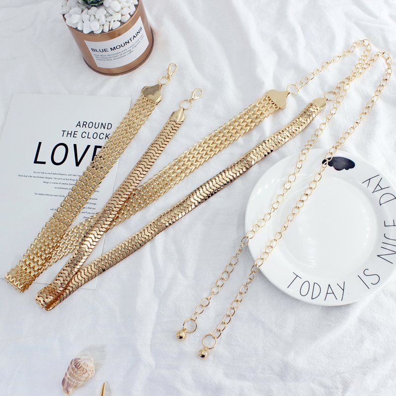 2020 Hot sale Fast Shipping Metal Waist Chain for women dresses woman belt suits big waist size