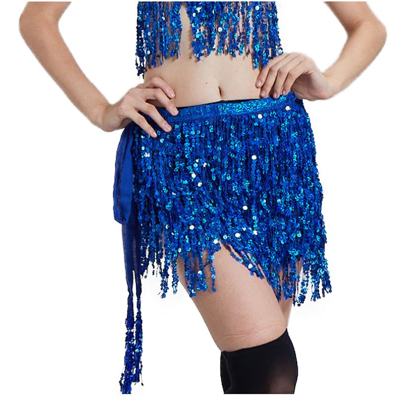 Brand new Bohemia style Sequin Skirt waist chain belt with Sparkly Fringe for Halloween Music Festival dance performance bottom