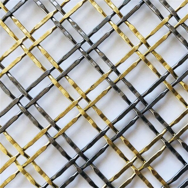 Flat bar stainless steel architectural woven mesh fabric