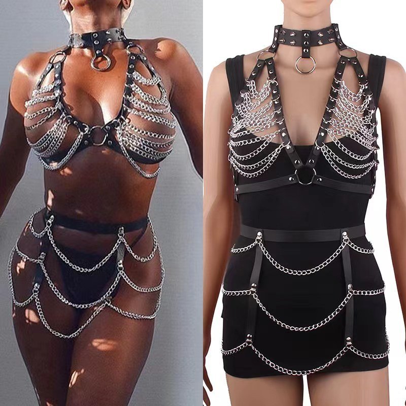 New Arrival Lady Belt Belly Chain Body Jewelry Trendy Popular PU Leather Imitation Jewelry Sexy Body Chain