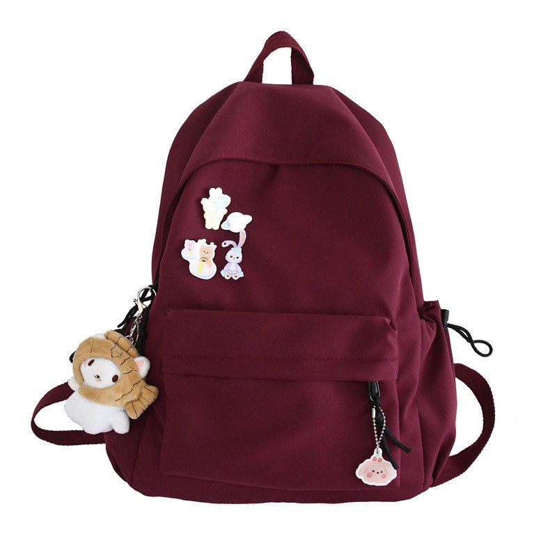 Large Capacity Women'S Backpacks Pure Color Backpack School Bags Nylon School Korean Women'S Bags Outdoor Sports Backpack